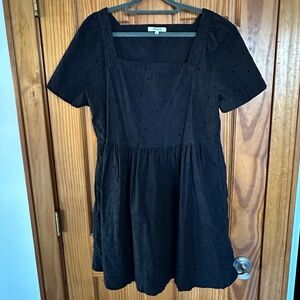 Madewell mini black eyelet dress, Size Large